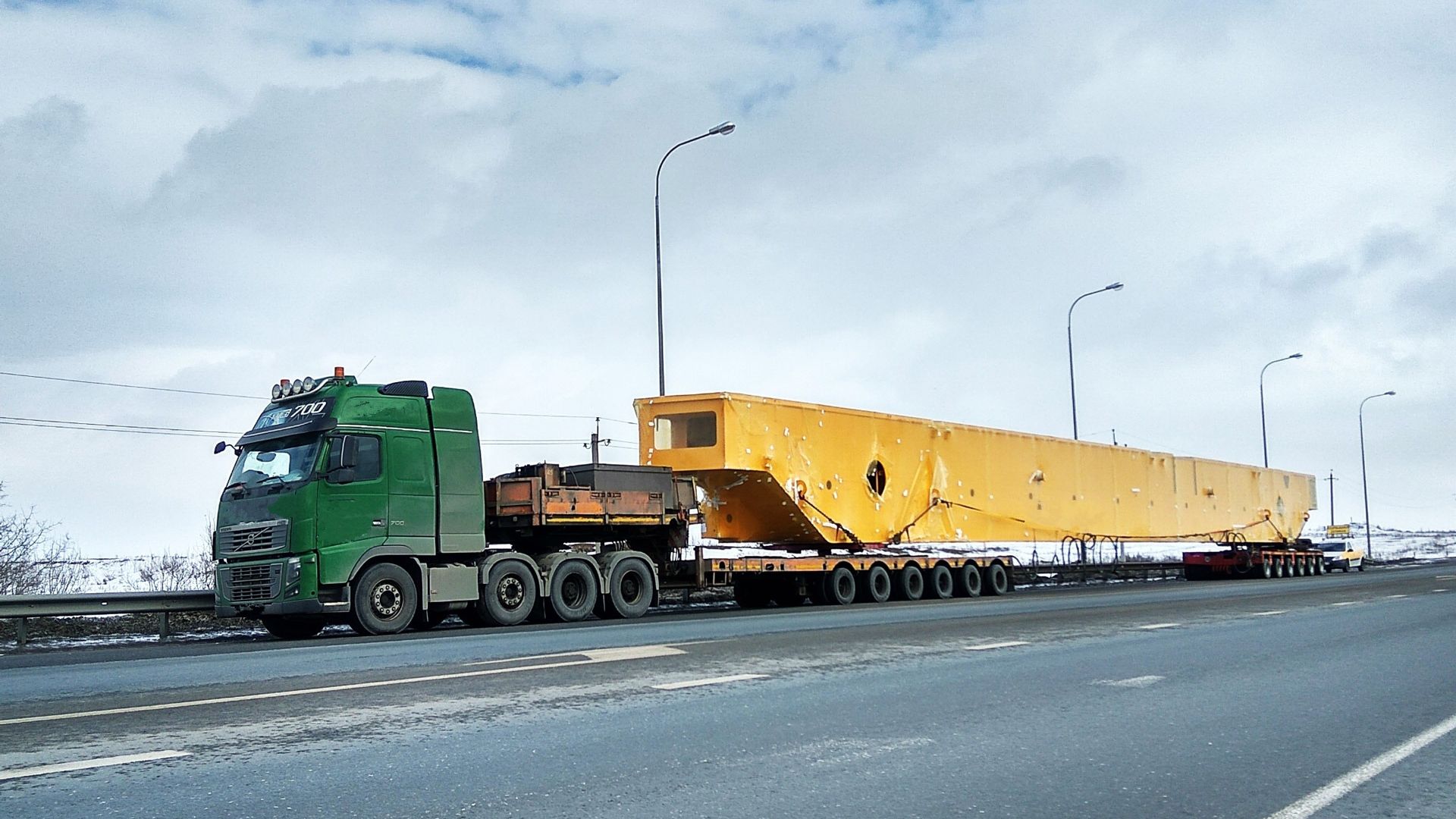 transportation of metal crane beams