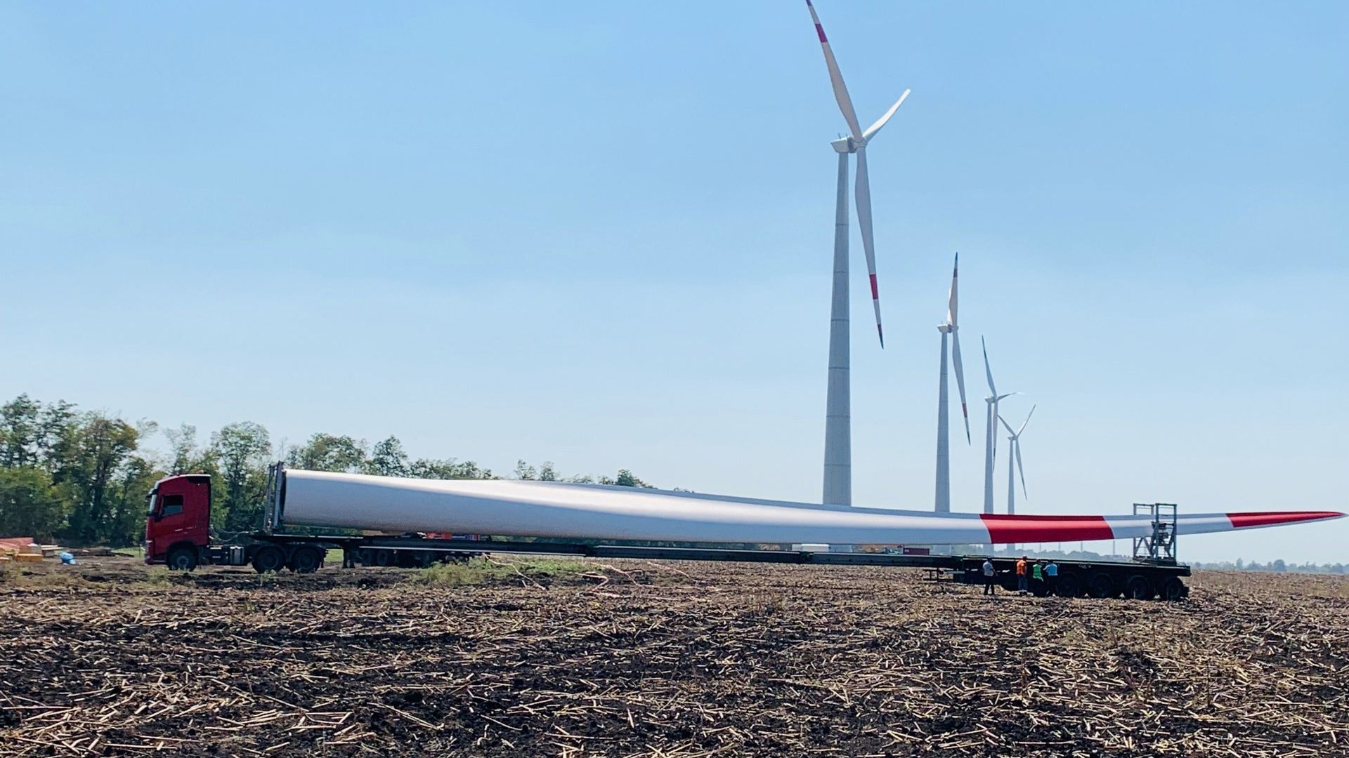 transporting blades for a wind farm